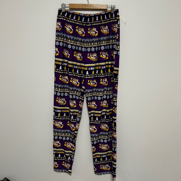 LSU Tigers Pyjama Bottoms Men's Size Medium Holiday Winter Loungewear - Picture 1 of 8